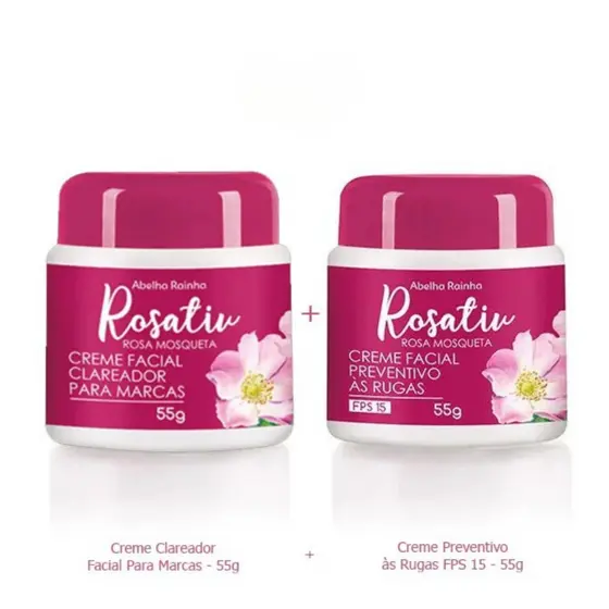 Kit Creme Preventivo às Rugas Facial FPS15 + Creme Clareador Facial para Marcas
