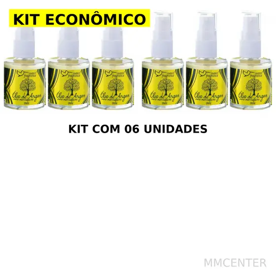 Kit 06 Óleo de Argan Ouro Marroquino – ATACADO | Brilho + Proteção Térmica + Redução de Frizz