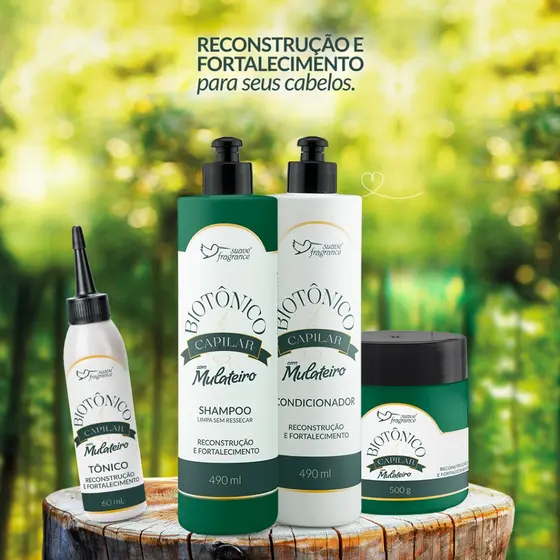 Kit Biotônico Capilar com Mulateiro – Suave Fragrance | Força, Brilho e Juventude para Seus Cabelos