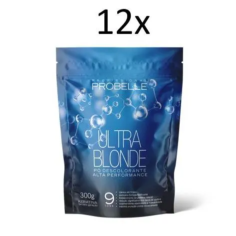 Kit12un. pó descolorante Dust Free Ultra Blond 300G Probelle