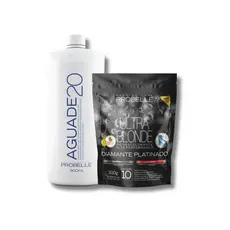 kit Pó Descolorante Platinado Ultra Blond 300g + Água oxigenada Cremosa 20 vol 900ml probelle