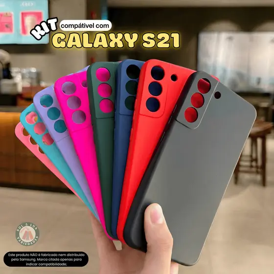 Kit compatível com Galaxy S21 Capa Capinha + Película 3D Cerâmica Privacidade