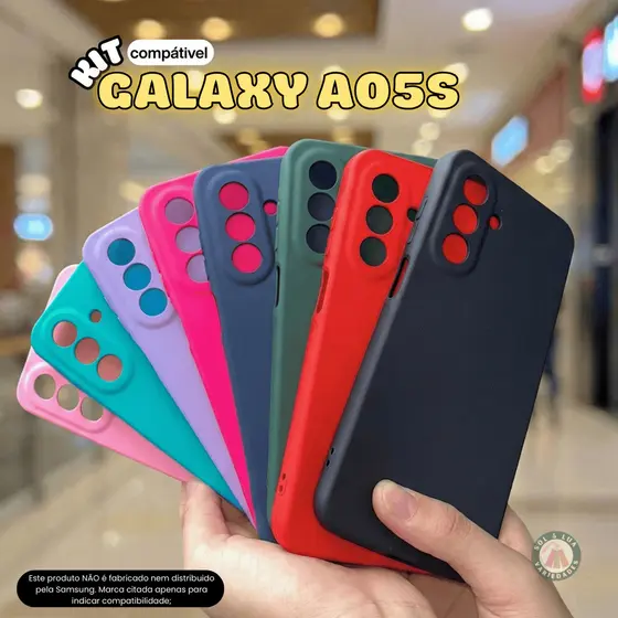 Kit Capa Capinha compatível com Galaxy A05S + Película 3D Cerâmica Privacidade Câmera 4g 5g