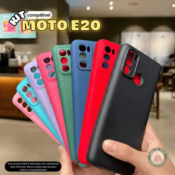 Kit Capa Capinha compatível com Moto E20 + Película 3D Cerâmica Privacidade