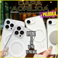Capa Capinha para Iphone 16 E Pro Max compátivel com Magsafe Clear Case Carregamento por Indução