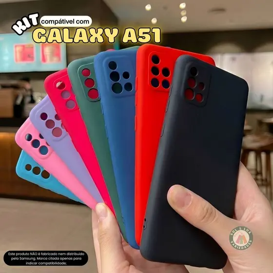 Kit Capa Capinha compatível com Galaxy A51 + Película 3D Cerâmica Privacidade