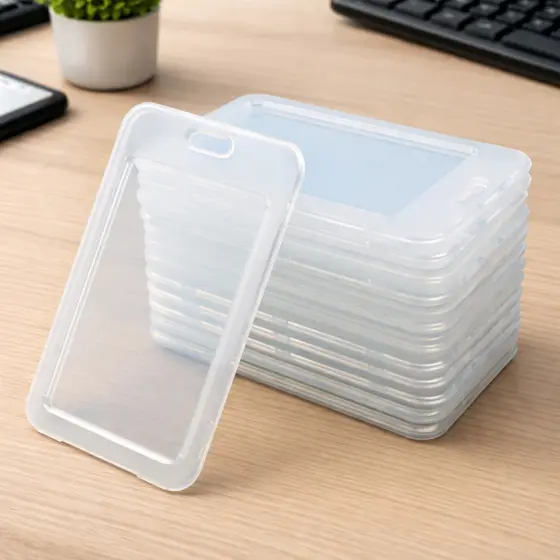 Porta Crachá Transparente Vertical Dupla Face para Cartão RG Bilhete Único e Estudantes