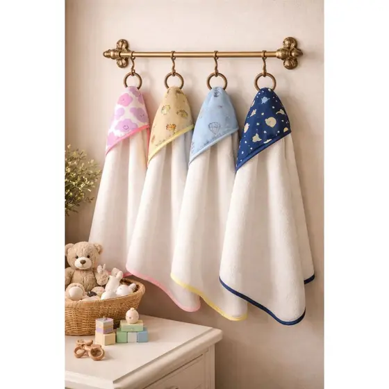 KIT COM 2 TOALHAS PARA NENÉM COM CAPUZ TECIDO MACIO MENINO E MENINA ROSA E AZUL