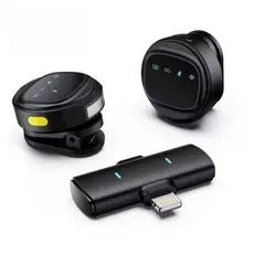 Microfone Lapela Sem Fio Magnético Duplo Profissional Case Android iPhone Tipo C Lightning