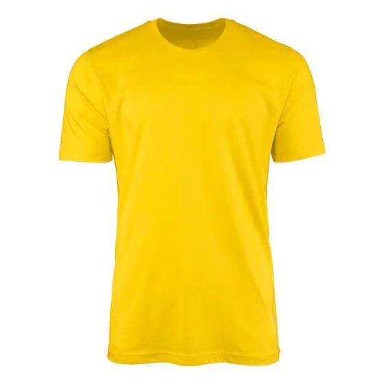 Camiseta Masculina Lisa Básica Amarelo 100% Algodão