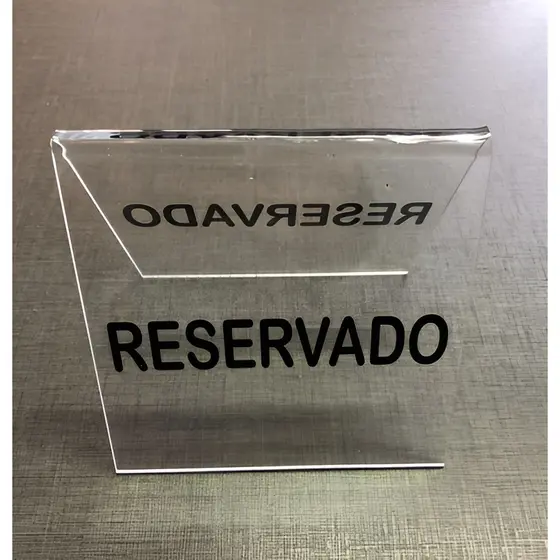 Kit 10 Placa Reservado Para Mesa Transparente