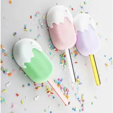 Palito de picolé em acrílico espelhado para doces (Kit com 10 unidades Palitos de Picolé)