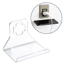 Base Celular Carregador Tomada Parede Dock Suporte Acrílico Universal Vertical Prático Leve