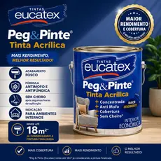 Tinta Eucatex Acrilica Pintura Parede Peg E Pinte 3,6l Cores