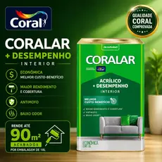 Tinta Acrílica Coral Coralar Antimofo 18 L Fosco - Cores