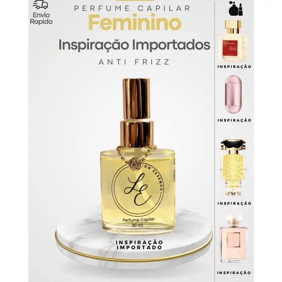Perfume Capilar Premium Fragrâncias Inspiradas na Perfumaria Mundial Brilho e Proteção
