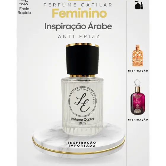 Perfume Capilar Inspiração Árabe com Silicone e Proteção Térmica Cabelos Cheiroso