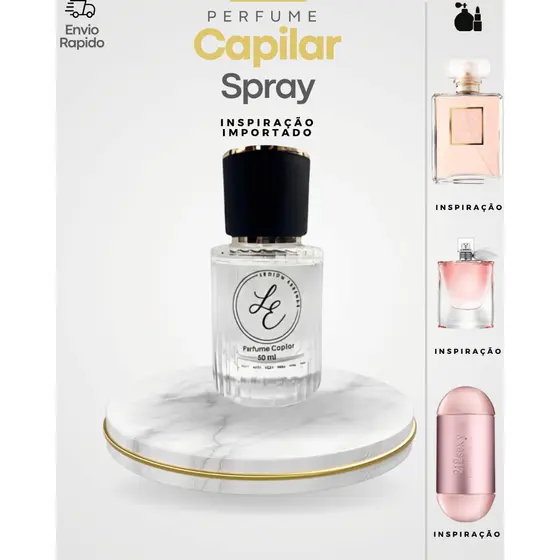 Perfume Capilar 30ml Feminino Cabelo Cheiroso Longa Duração Inspiração Premium
