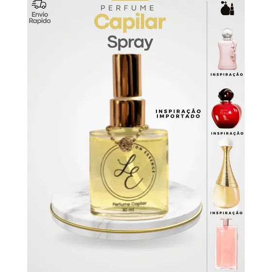 Perfume Capilar Fragância Importada com Silicone e Filtro Solar Body Splash para Cabelos