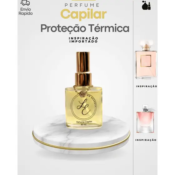 Perfume Capilar Feminino Spray Anti Frizz com Proteção Térmica Inspiração Premium