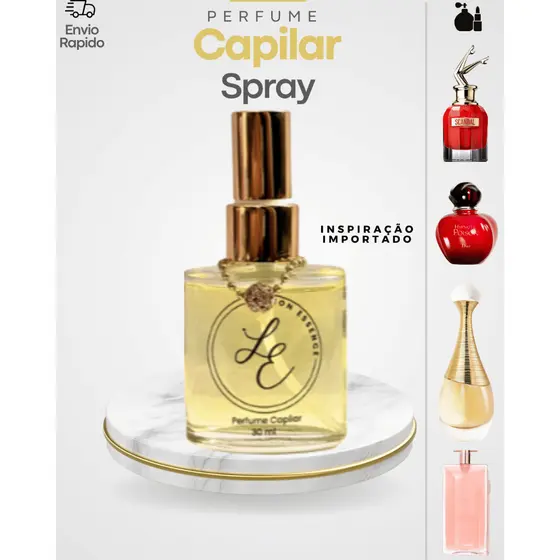 Perfume Capilar Feminino Inspiração Premium com Proteção Térmica Spray para Cabelos