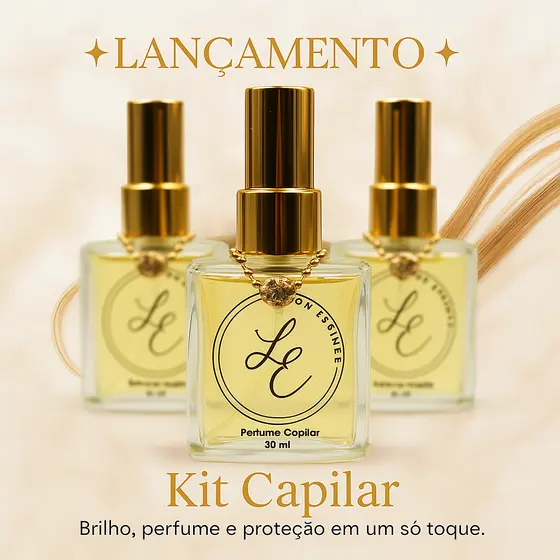 Kit Perfume Capilar com Silicone e Proteção Térmica Spray para Cabelos