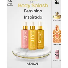 Kit 3 Body Splash Feminino Inspirado Royal Amber Yara Lily Perfume Corporal Doce Floral
