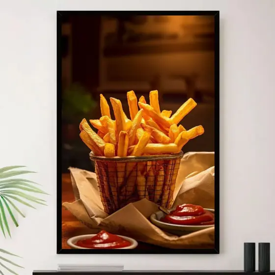 Quadro Lanche Batata Frita Lanchonete Decorativo