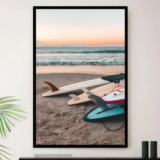 Quadro Surf Prancha Praia Areia Onda Decorativo A3 35x45cm