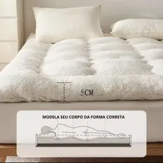 pillow top cama Queen box luxo  toque macio lá de carneiro  dupla face .