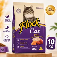 Ração Premium Para Gatos Adultos - Flock Cat Mix - 10kg