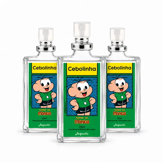 Kit 3x Perfumes Colônia Miniatura Cebolinha Turma Da Mônica Jequiti De 25ml