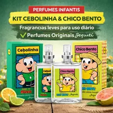 Kit Perfumes Cebolinha + Chico Bento Jequiti 25ml Original Turma da Mônica Colônia Infantil Masculina Cheiro Fresco