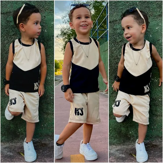 Conjunto Infantil Masculino de Verão - Camiseta + Bermuda Estilosa