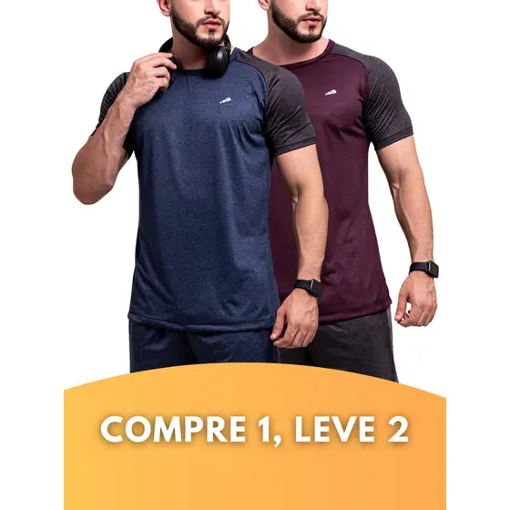 Kit 2 Camiseta Masculina Dryfit Camisa Manga Curta Gola Redonda Blusa Masculino Premium