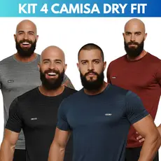 Camiseta Masculina Kit com 4 Camisas Dryfit Academia Blusa asculino Casual Lisa Cores