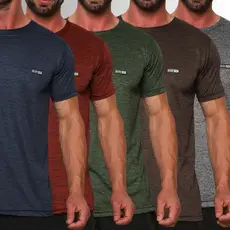 Kit 5 Camisa Masculina Treino Camiseta Manga Curta Dry Fit Blusa Malha Fria Moda Fitness Masculino