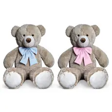 Kit 2 Unidades Ursos de Pelúcia para Chá Revelação Bebê Rosa e Azul Para Menino ou Menina Decoração