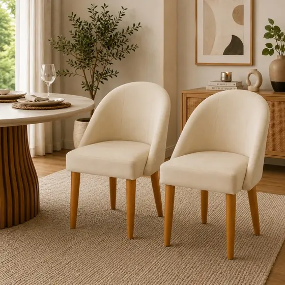 Kit Com 2 Poltronas Cadeiras Lua Confortável Pratica Recepção Atendimento Escritório Sala de Jantar
