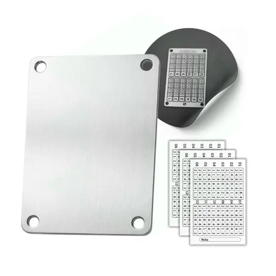 Carteira Cripto Cold Wallet Inox Lisa + 3 Cartelas de Adesivo | Backup Offline p/ Criptomoedas