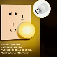 Micro Luminária Abajur Lâmpada USB Portátil Ideal para Leitura