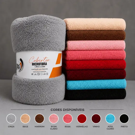 Manta Microfibra Casal 1,80x2,00 Aveludada Extra Macia Quentinha Cobertor Sofá Cama Inverno