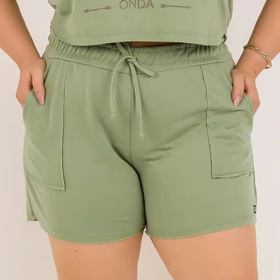Short Moletinho Feminino Plus Size Conforto e Estilo Casual Dona Onda