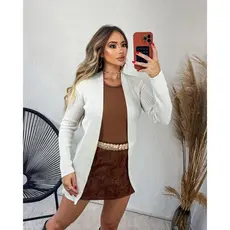 Casaco Kimono Tricot Feminino Canelado Elegante Inverno Polo Sul Malhas Veste 36 ao 44