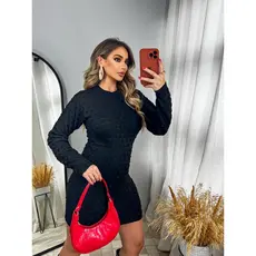 Vestido Tricot Curto Escama Manga Longa Inverno Polo Sul Malhas