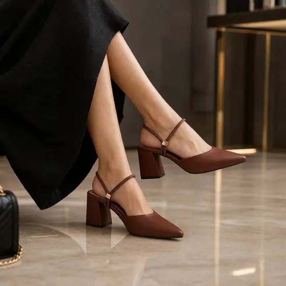 Scarpin Feminino Mule 2X1 Casual  Salto Grosso Bloco Conforto Elegancia Casual Varias Cores