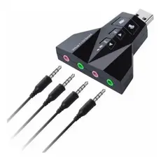 Adaptador Placa de Som Externa USB 2.0 Knup HB-T65 7.1 Canais