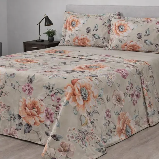 Jogo de Cama Lençol 04 Peças Micropercal 400 Fios Fronha com Debrum