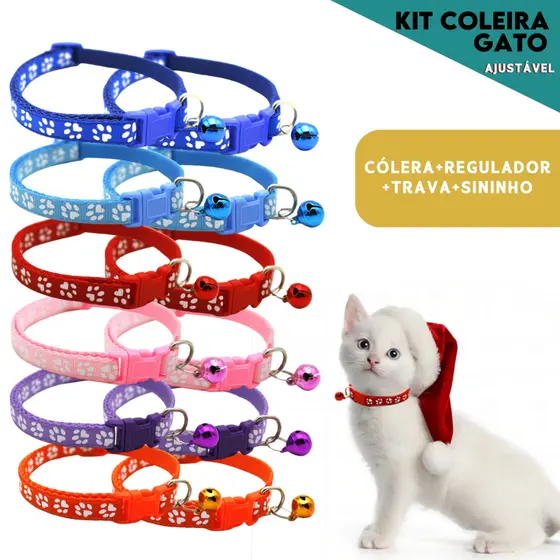 Coleira Pet Com Sino Ajustável Para Cães e Gatos Segura e Confortável - Aero