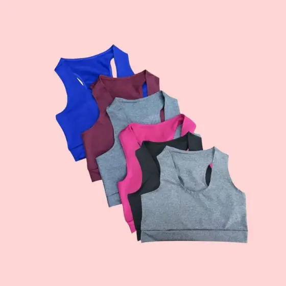 Kit 5 Ou Apenas 2 Top Academia Fitness Feminino Treino Nadador Roupas Esportivas